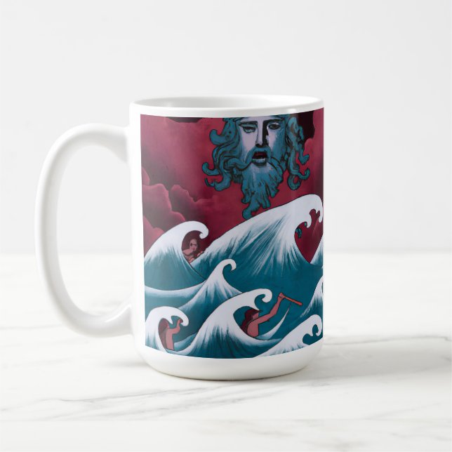 Caneca De Café Pintura do óleo de Crimson Neptune (Esquerda)