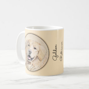 Caneca De Café Pintura do ouro Retriever - Arte Cachorra Original