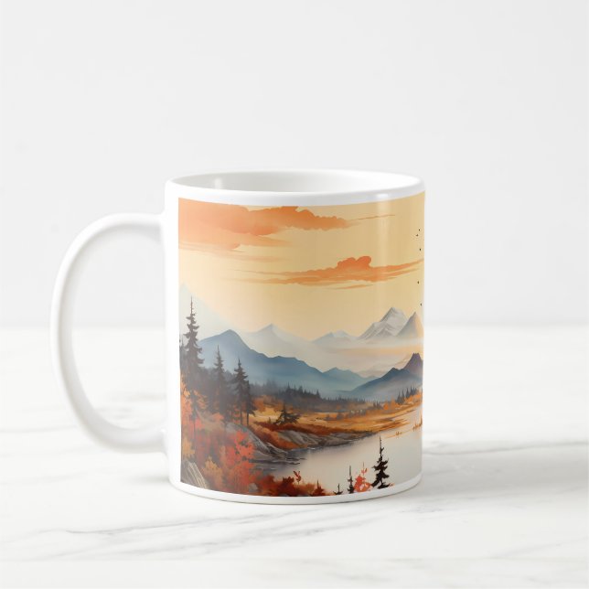 Caneca De Café Pintura do outono (Esquerda)