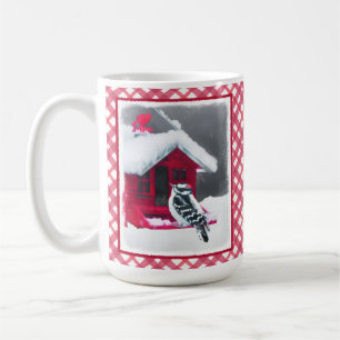 Caneca De Café Pintura do Pica-Pau Downy - Arte Original