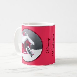 Caneca De Café Pintura do Pica-Pau Downy - Arte Original