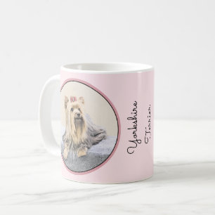 Caneca De Café Pintura do yorkshire terrier - arte original