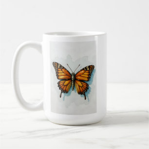 Caneca De Café Pintura em aquarela da borboleta-monarca arte de i
