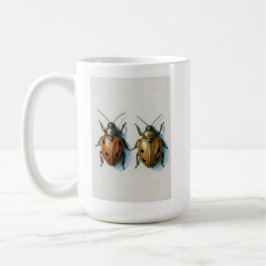 Caneca De Café Pintura em aquarela de casal de joaninhas, arte de