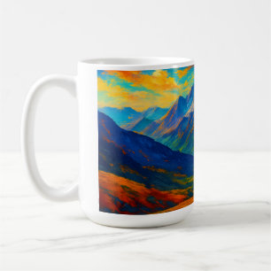 Caneca De Café Pintura em Aquarela Floresta Esmeralda em Tela