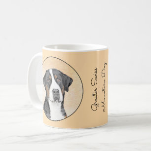 Caneca De Café Pintura em Cachorro na Grande Montanha Suíça - Art