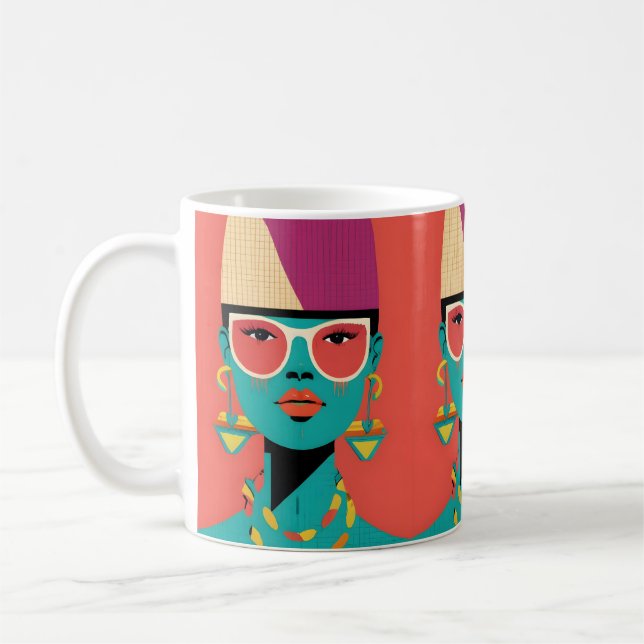 Caneca De Café Pintura em cerâmica Rapariga pintada em cerâmica (Esquerda)