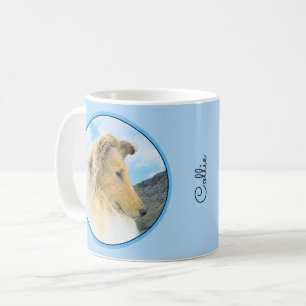 Caneca De Café Pintura em Collie, em Montanhas (Rough) - Arte Can