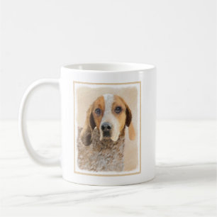 Caneca De Café Pintura em Coonhound Inglês Americano - Arte Canin