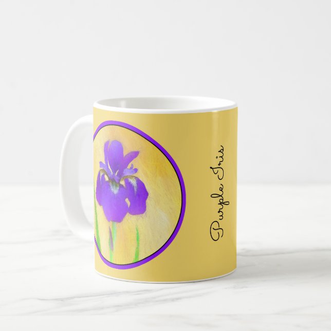 Caneca De Café Pintura em Íris com pérola - Cão original branco A (Frente Esquerda)
