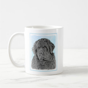 Caneca De Café Pintura em Newfoundland - Arte Cão Original Bonit
