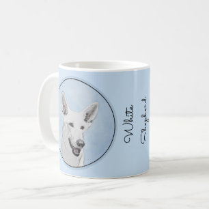 Caneca De Café Pintura em Pastor Branco - Arte de Cachorro Origin