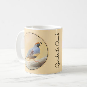 Caneca De Café Pintura em Quail de Gambrel — Arte original sobr