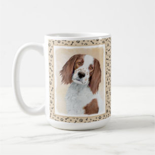Caneca De Café Pintura em Setores Vermelho e Branco Irlandês - A