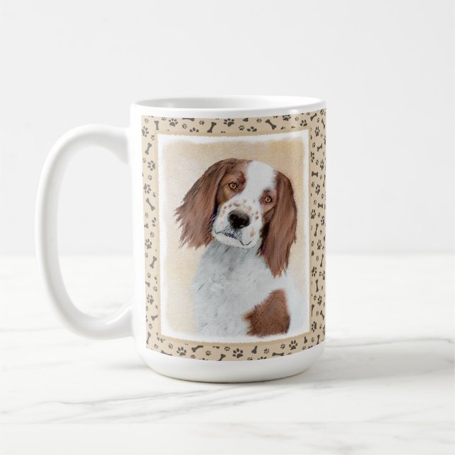 Caneca De Café Pintura em Setores Vermelho e Branco Irlandês - Ar (Esquerda)
