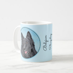 Caneca De Café Pintura em Sheepdog Belga - Arte em Cachorro Origi