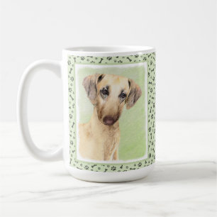 Caneca De Café Pintura em Sloughis - Arte Cachorra Original