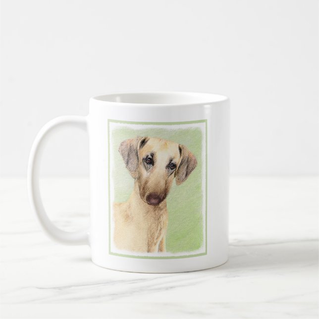 Caneca De Café Pintura em Sloughis - Arte Cachorra Original (Esquerda)
