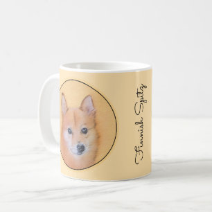 Caneca De Café Pintura em Spitz Finlandês - Arte Cachorosa Origin