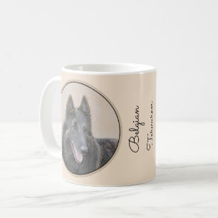 Caneca De Café Pintura em Tervuren Belga - Arte Cachorra Original