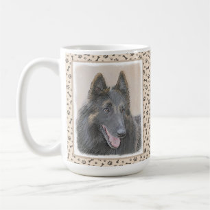 Caneca De Café Pintura em Tervuren Belga - Arte Cachorra Original