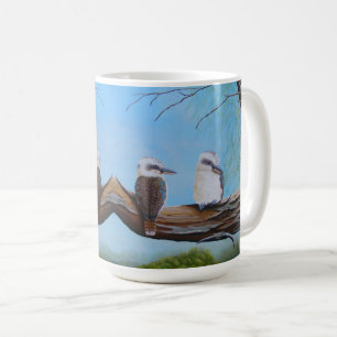 Caneca De Café Pintura em Vida Selvagem de Aves Kookaburras Austr
