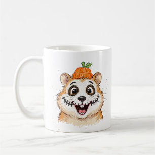 Caneca De Café Pintura Facial de Esqueleto Fofo no Hamster de Hal
