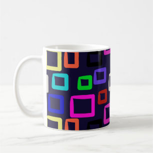 Caneca De Café Pintura geométrica quadrada, design gráfico sem co