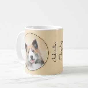 Caneca De Café Pintura Islandesa Do Cão - Arte Original Do Cão