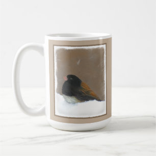 Caneca De Café Pintura Junco De Olhos Escuros - Arte De Pássaro O