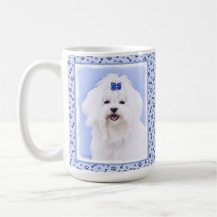 Caneca De Café Pintura Maltesa - Arte Cachorra Original