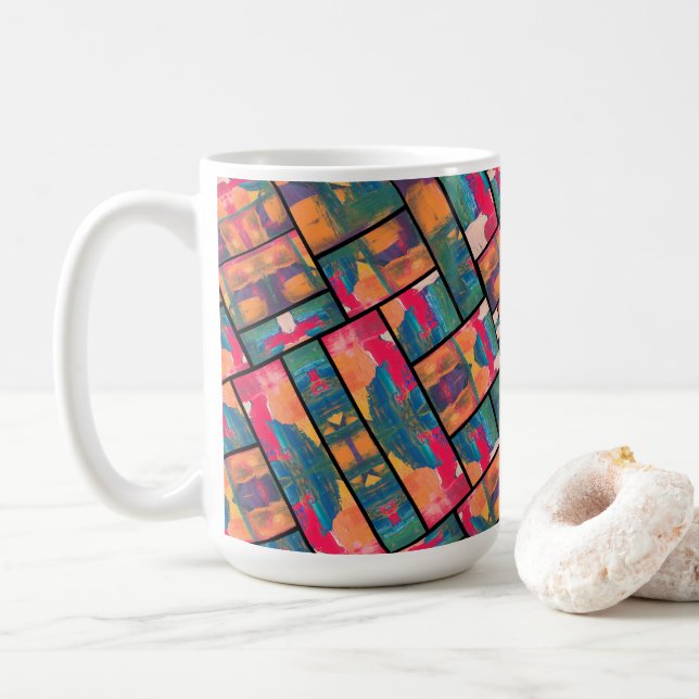 Caneca De Café Pintura Moderna (Com Donut)