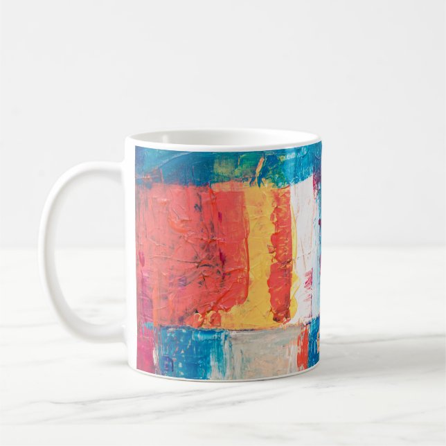 Caneca De Café Pintura multicolor de abstrato (Esquerda)