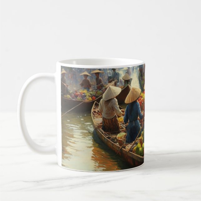 Caneca De Café Pintura no mercado de água do Vietnã (Esquerda)