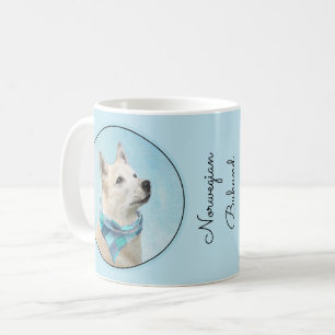 Caneca De Café Pintura Norueguesa De Buhund - Arte De Cachorro Or