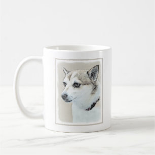 Caneca De Café Pintura Norueguesa De Lundehund - Arte Original De