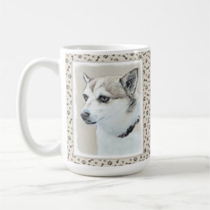 Caneca De Café Pintura Norueguesa De Lundehund - Arte Original De
