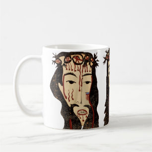 Caneca De Café Pintura popular de Jesus Cristo Thorn Crown