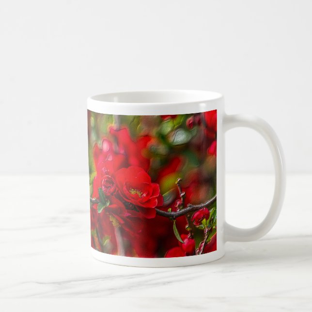 Caneca de Café Pintura Ramo de Quince (Direita)