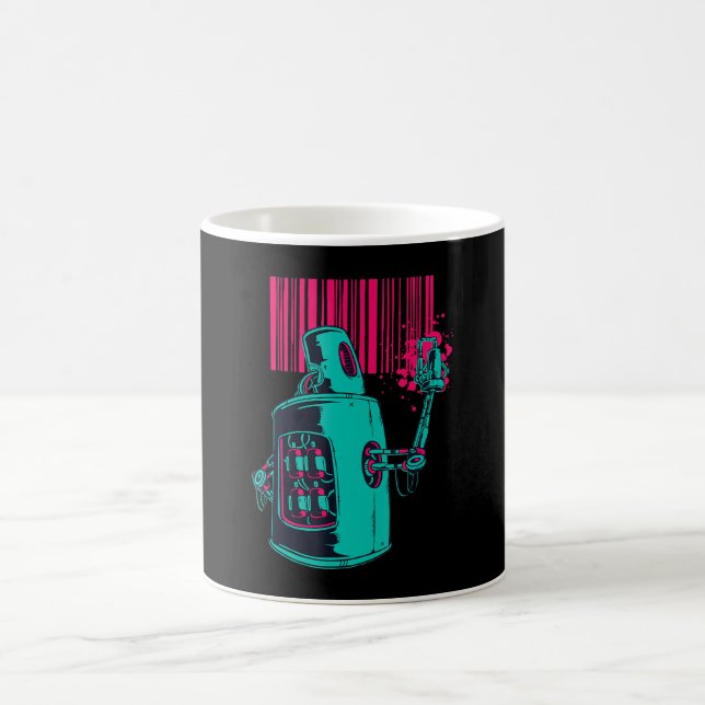 Caneca De Café Pintura | Robot Spray Pintura — Código do Bar (Centro)