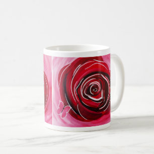 Caneca De Café Pintura Rosa Borboleta por Alfred Fox