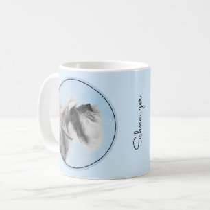 Caneca De Café Pintura Schnauzer (Giant, Standard) - Arte Canina