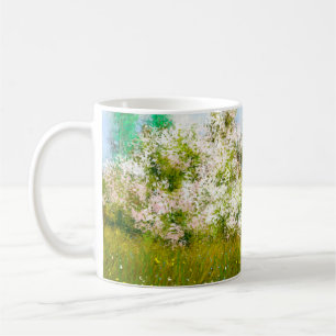 Caneca De Café Pinturas de petróleo paisagem rural, flores no cam
