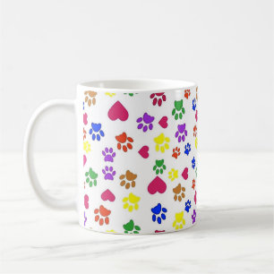 Caneca De Café Pinturas e Corações de Cães,