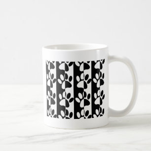 Caneca De Café Pinturas E Estrias De Cães Pretos E Brancos