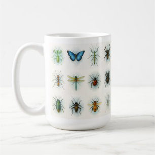 Caneca De Café Pinturas em aquarela de coleção de insetos arte de