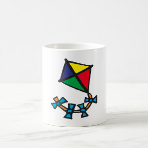 Caneca De Café Pipa Geométrica Colorida com Cauda de Arco