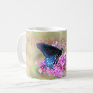 Caneca De Café Pipevine Swallowtail no Arbusto de Borboleta