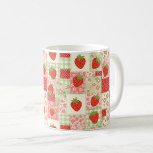 Caneca De Café Piquenique de Patchwork de Morango (3)