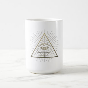 Caneca De Café Pirâmide Mística - Olho de Providência Emblem